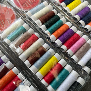 ชุดด้ายเย็บผ้า เข็ม+ด้าย12สี แพคละ12ชุด
