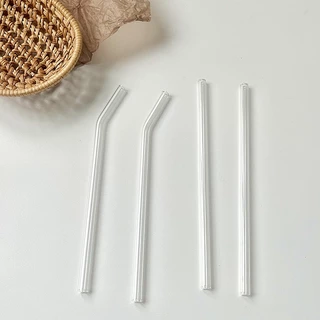 พร้อมส่งในไทย หลอดแก้วทรงตรงและงอ เนื้อแก้วใส ความยาว 19 ซม.เส้นผ่านศุนย์กลาง 8 mm