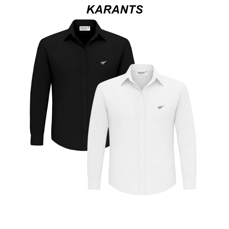 (Cleanfit) Karants เสื้อเชิ้ตสีพื้น แขนยาว ทรง ช่วยเสริมรูปร่าง ผ้า Cotton เย็นพรีเมียม KR269 คุณภาพ