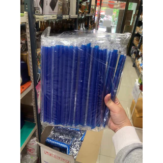 หลอดไข่มุกสีน้ำเงินซีน 1 แพ็คมี 100 เส้น หลอดไข่มุกห่อฟิลม์