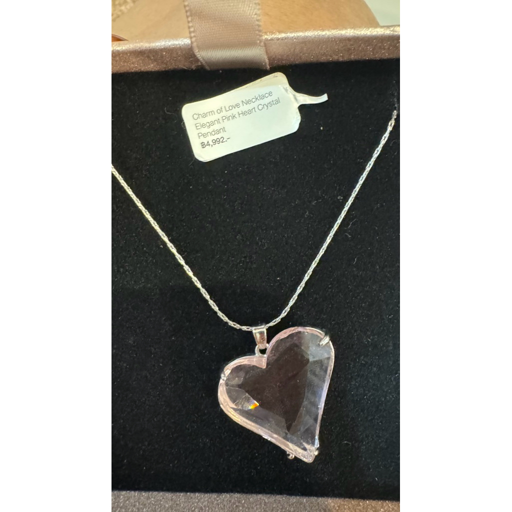 สร้อยเงินแท้ จี้หัวใจสีชมพู Molly Jewelry