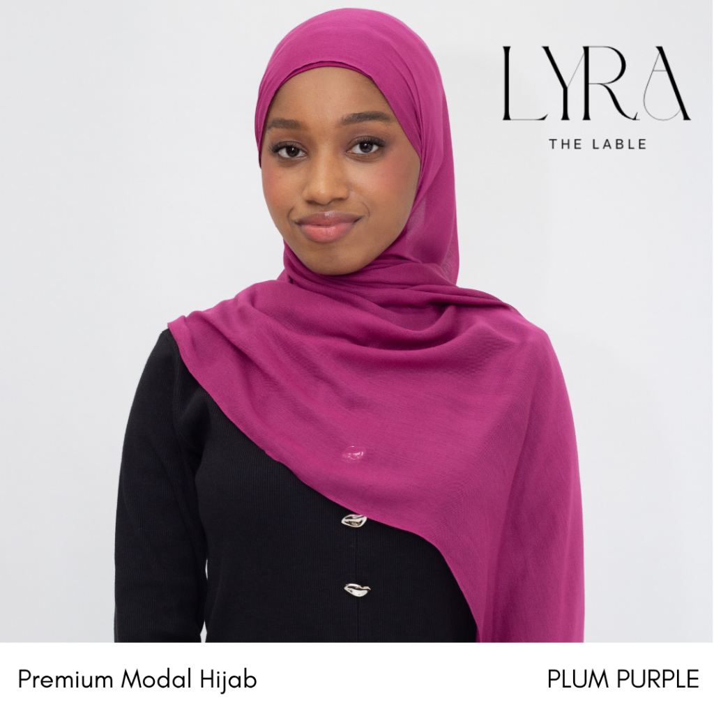 Lyra the Label Premium Modal Hijab set in PLUM PURPLE ไลร่า พรีเมียมโมดัลฮิญาบเซ็ตคู่อินเนอร์