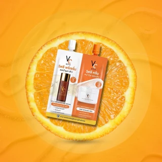 ดับเบิ้ลวิตซี 2 STEP วิตซีน้องฉัตร VC Vit C Bio Face Advanced Pre-Serum + Whitening Cream 4+4 g.