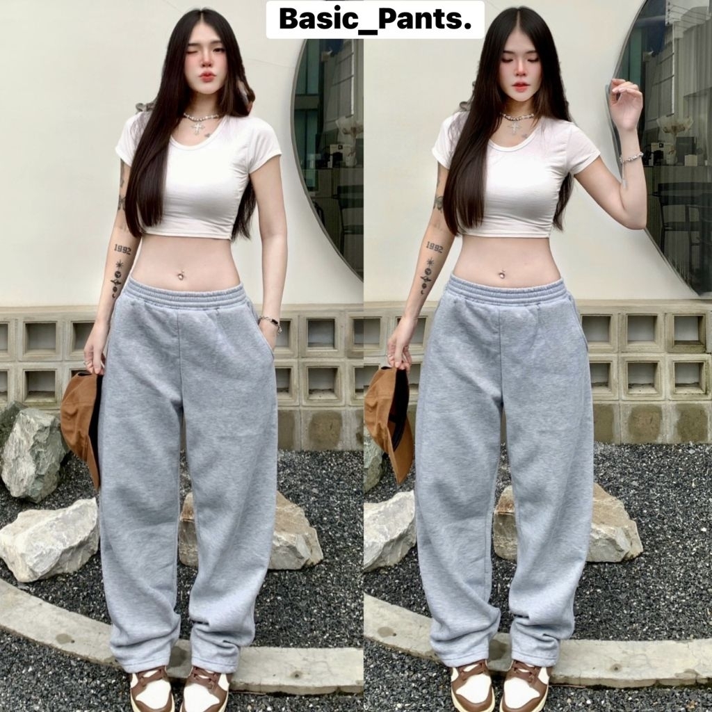 กางเกงวอร์มผ้าสำลี มีเชือกด้านใน เอว22-33 สะโพก48 ขายาว35-43นิ้ว มีไซส์สาวอวบ