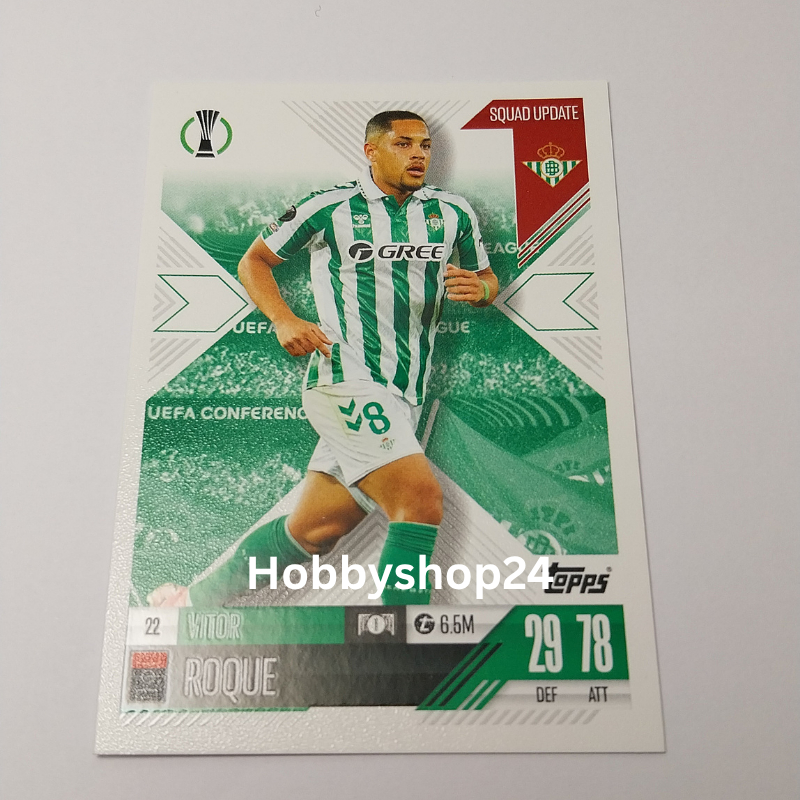 การ์ดฟุตบอล Vitor Roque 22 Topps Match Attax Extra Season 2024/25 เหมาะสำหรับการสะสม เล่นเกมการ์ด