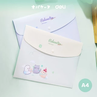 (Deli X Obakenu) แฟ้มกระดุมพลาสติก รุ่นYY705 ขนาด A4 Character น้องผีสุดน่ารัก (จำหน่าย 1 ชิ้น)