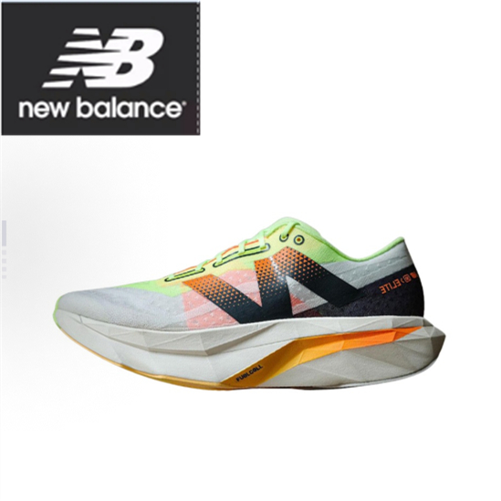 New Balance NB FuelCell SC Elite v4 sports low cut running shoes in white, green, and black ของแท้ 1