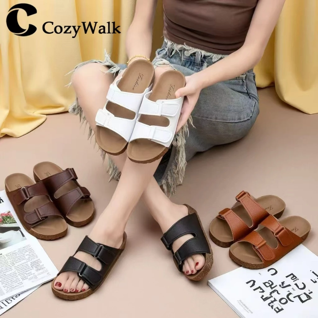 CozyWalk รองเท้าแตะคู่รัก สายคู่ ปรับขนาดได้ พื้นนุ่ม เดินสบาย ใส่ได้ทั้งชายหญิง สไตล์มินิมอล พร้อมส่งจากไทย