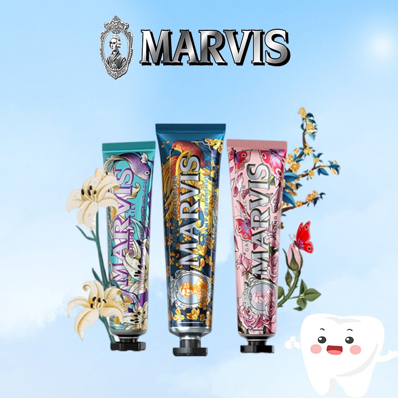 Marvis Mint Toothpaste 75ml mavis whitening  Garden Series New Garden Series ลมหายใจสดชื่น ฟันขาว แล