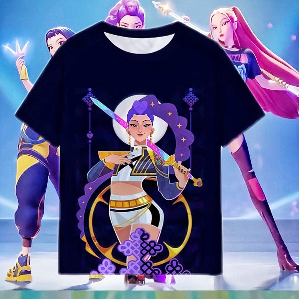 BB140 เสื้อยืดเด็กใหม่ KPop Demon Hunters กราฟิก 3D รูปที่ 4