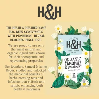 Heath & Heather Organic Camomile & Spearmint Tea (20 Bags / 30g) ชาอังกฤษ ชาซอง ชาออร์แกนิก