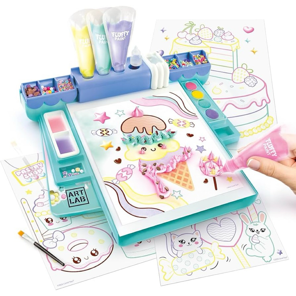 🎨พร้อมส่ง ของแท้🎨Art Lab Fluffy Paint Studio 3D ใหม่ล่าสุด เซ็ทวาดรูปแบบ 3D บีบครีมแต่งภาพ พร้อมกลิตเตอร์ อุปกรณ์เยอะมาก