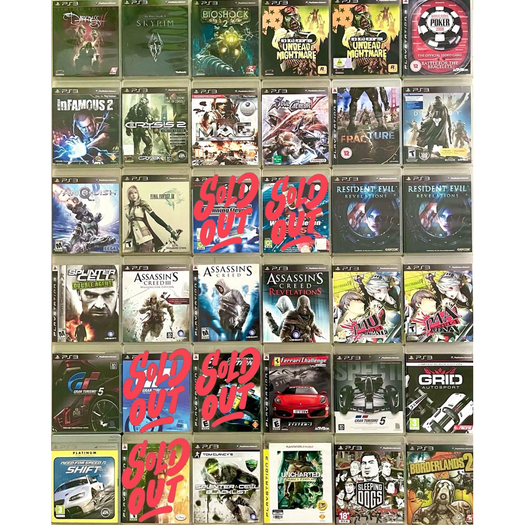 แผ่นเกม ps3 มือสอง (7) / Red Dead / P4U / Splinter Cell / Narnia / Uncharted / Assassin’s Creed / Fi