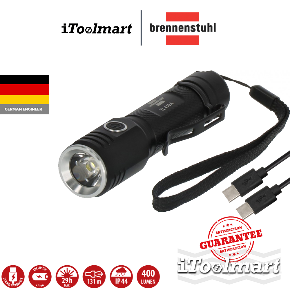 BRENNENSTUHL ไฟฉาย TL 410 A LED ความสว่าง 400lm USB C 1173750005