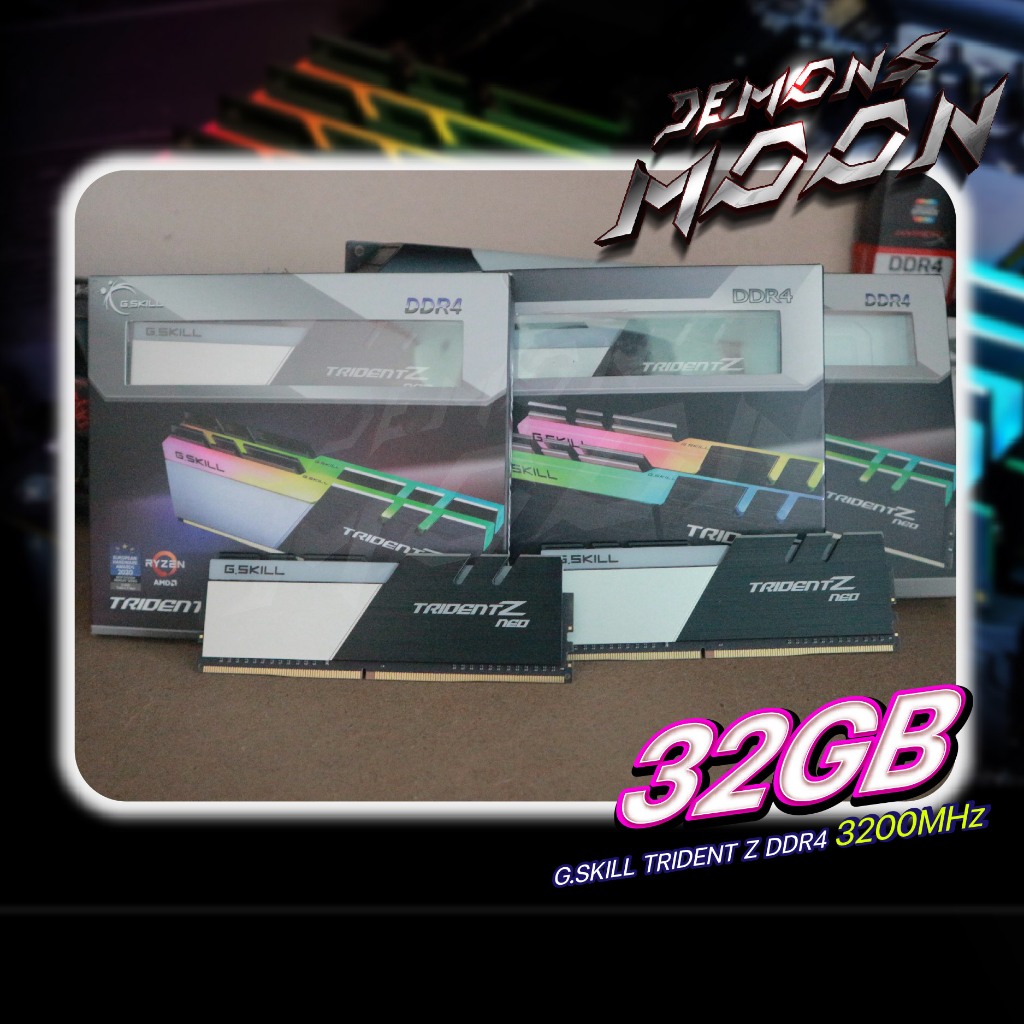 32GB (8GBx4) DDR4 3200MHz RAM (แรม มือสอง) G.SKILL TRIDENT Z NEO + ประกัน LT
