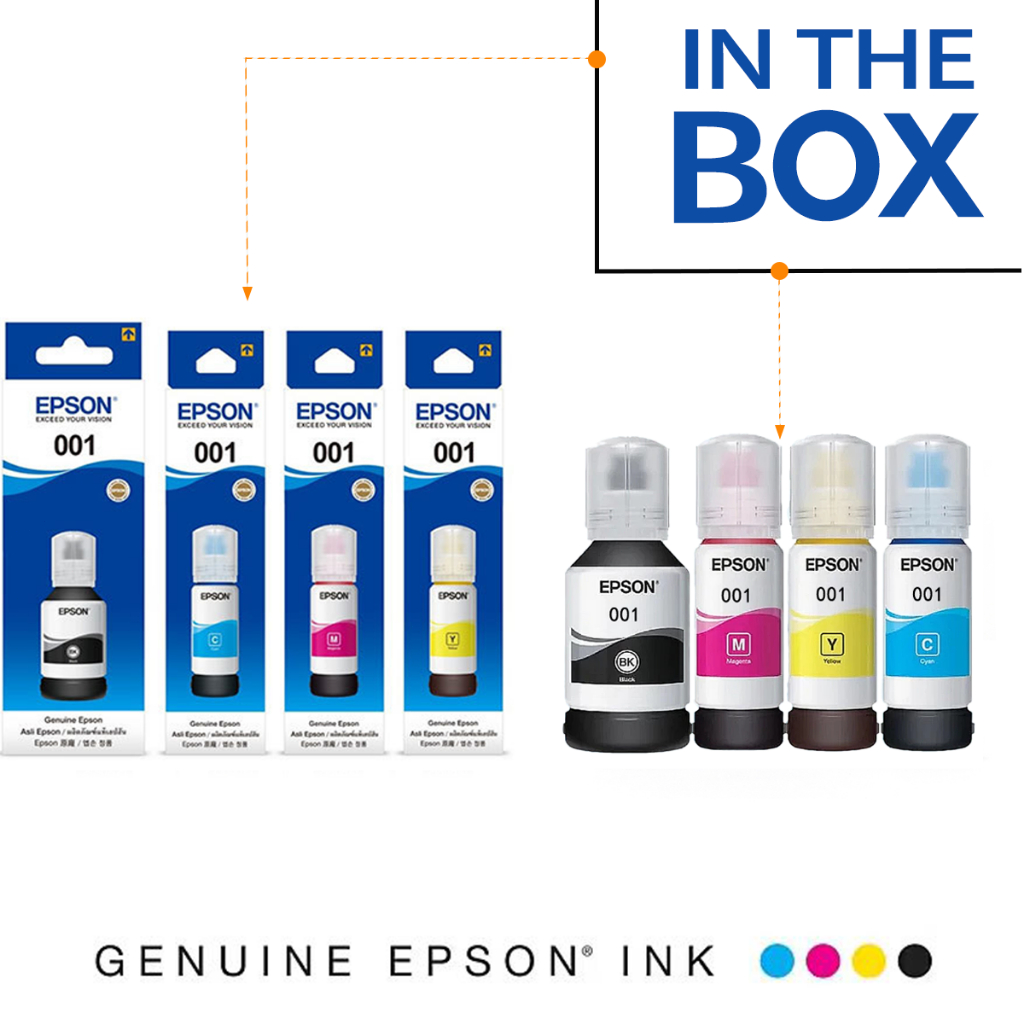 Epson 001 หมึกแท้ EPSON L4260 หมึก L4150 L6160 L6190 L14150 L6370 L6170 L6390 L4360 L4366 หมึกแทงก์พ