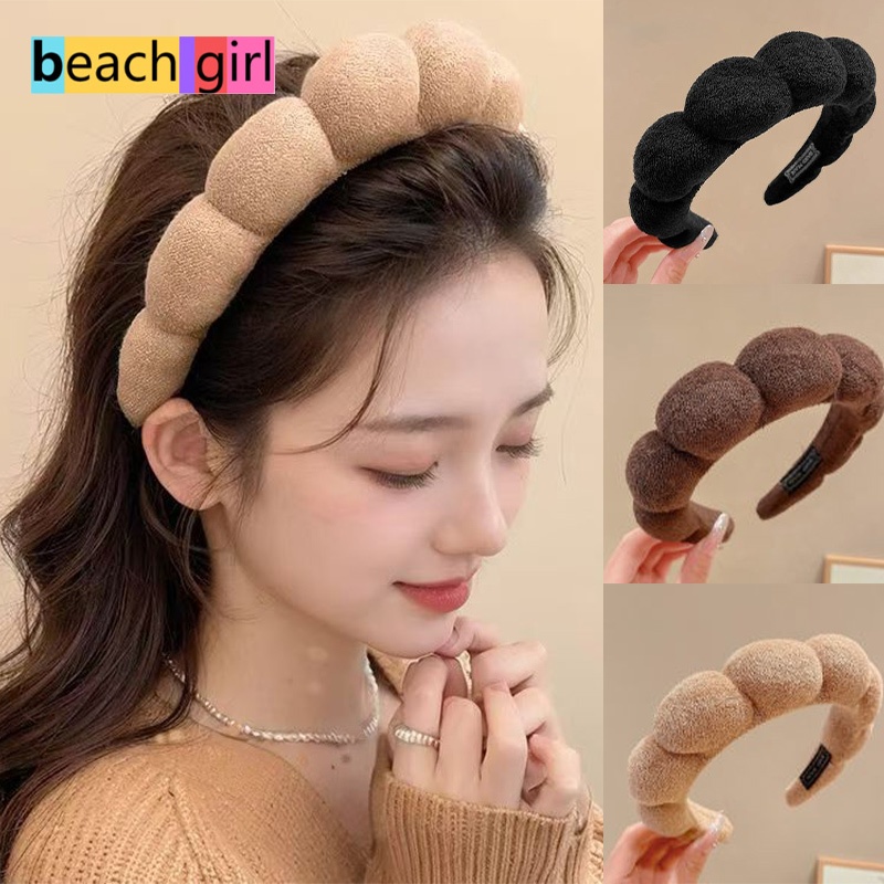 💕beachgirl💕คุณภาพสูง สไตล์หวานๆ ที่คาดผมแฟชั่น สวมใส่สบาย ที่คาดผมฟองน้ำรูปเมฆ ง่ายต่อการจับคู่