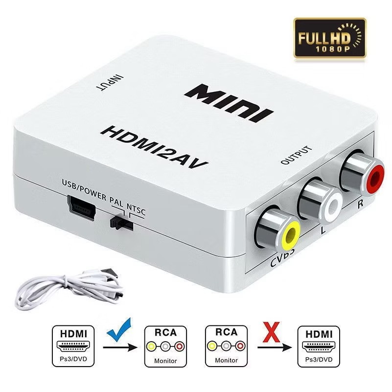 ตัวแปลงสัญญาณ HDMI to AV TV RCA  Converter AV TO HDMI adapter