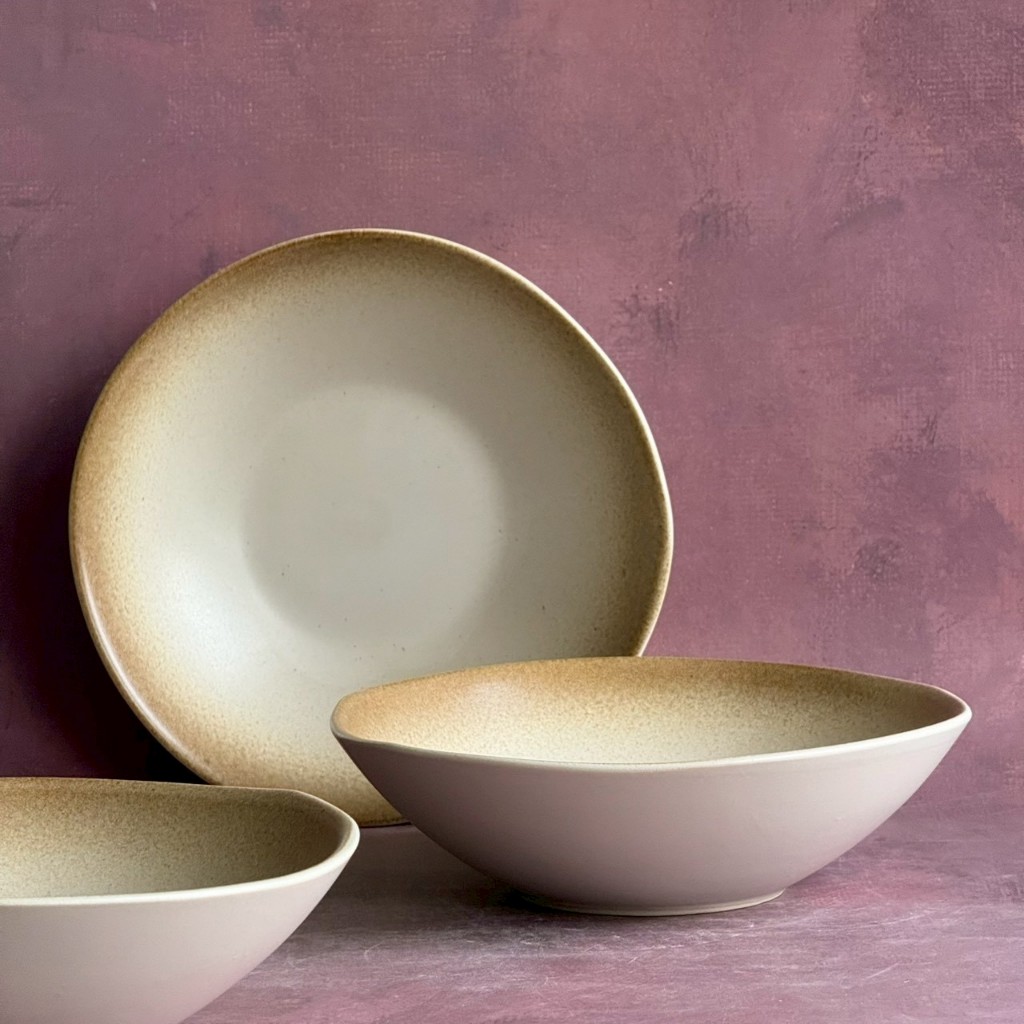 ชามเซรามิค Bowl Ceramic ขนาด เข้าไมโครเวฟได้ ผลิตในไทย เข้าเครื่องล้างจานได้ - AT1CERAMIC