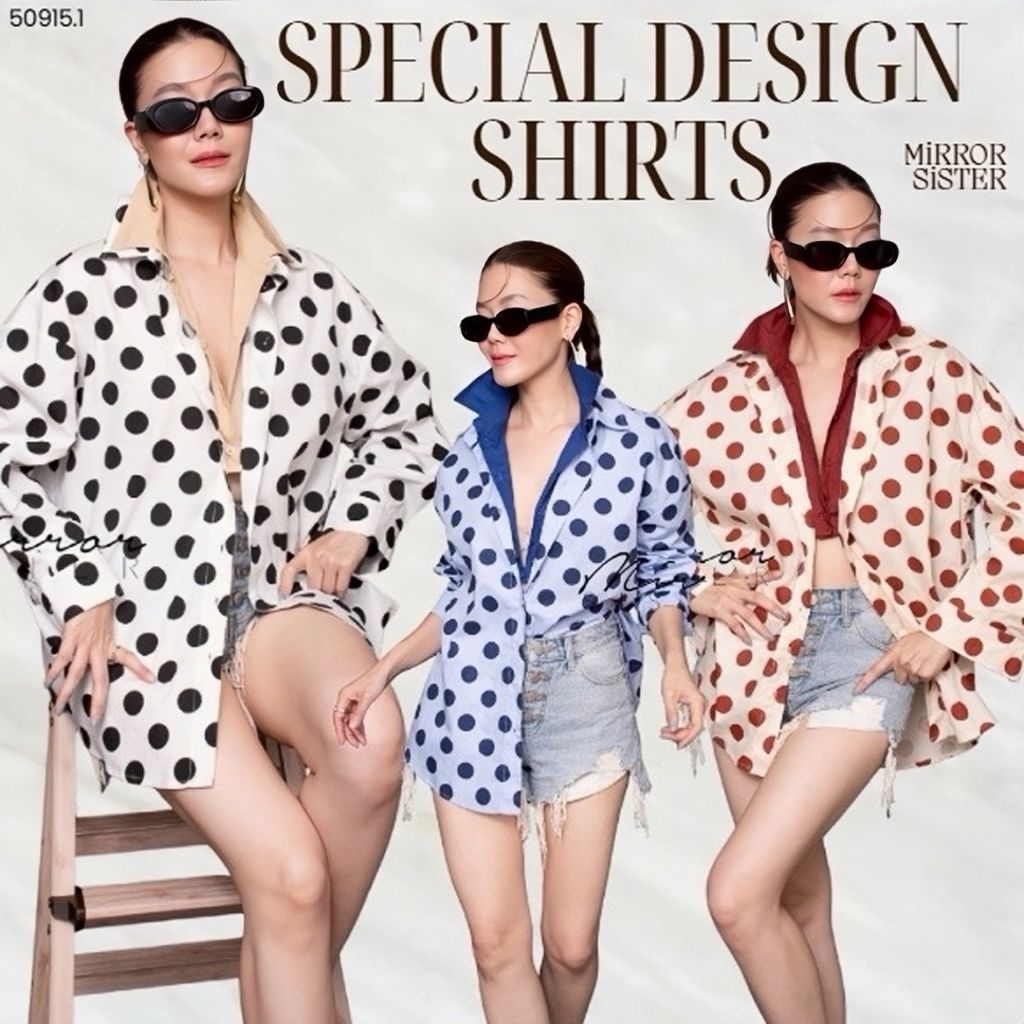 •𝗠𝗜𝗥𝗥𝗢𝗥 𝗦𝗜𝗦𝗧𝗘𝗥's Rococo layers polka dot SHiRT••