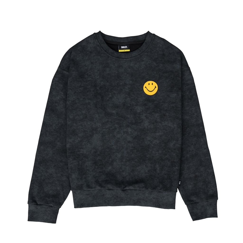 SMILEY® BLACK ORIGINAL FACE PATCHWORK SWEATSHIRT
