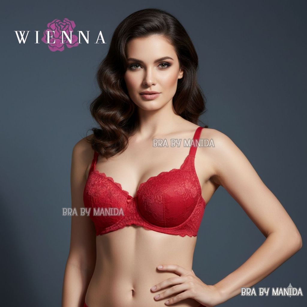 ✨**สินค้าใหม่ แท้  ***✨WIENNA - CLASSY LACE เสื้อชั้นใน 3/4 Cup โครงอ่อน ฟองน้ำบาง (DB 27796) ราคาปกติ 990.-