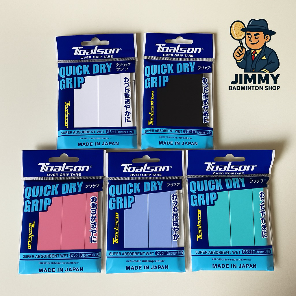 TOALSON QUICK DRY กริปพันด้ามไม้แบดมินตัน เทียบเท่า yonex (1แพ็ค มี3ชิ้น)