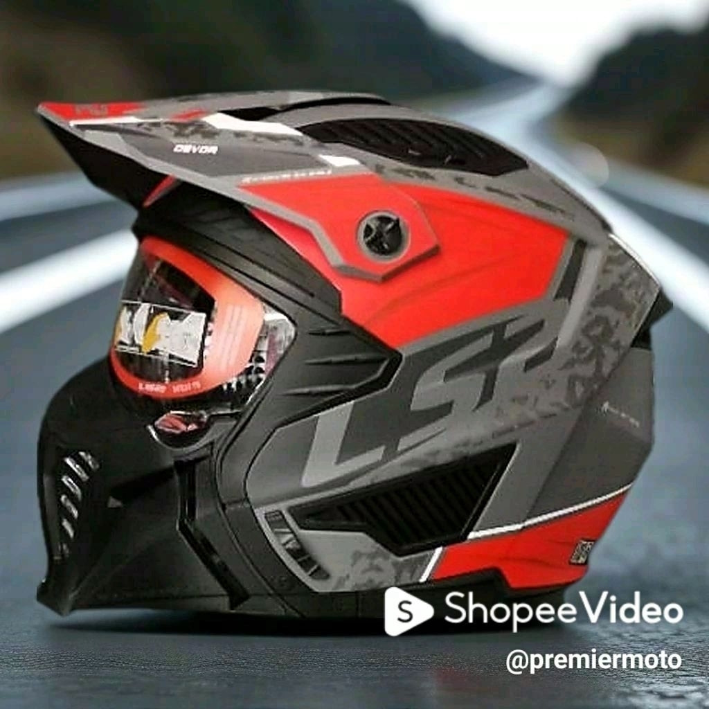 LS2 หมวกกันน็อค OF606 Drifter Devor  แนว Street ถอดคางได้