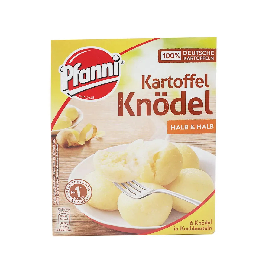 Pfanni Knoedel potatoe dumplings halb/halb 200gr มันฝรั่งก้อน (เนอเดิล) สูตรครึ่งต่อครึ่ง ตราฟันนี่ (Pfanni) - 200 กรัม