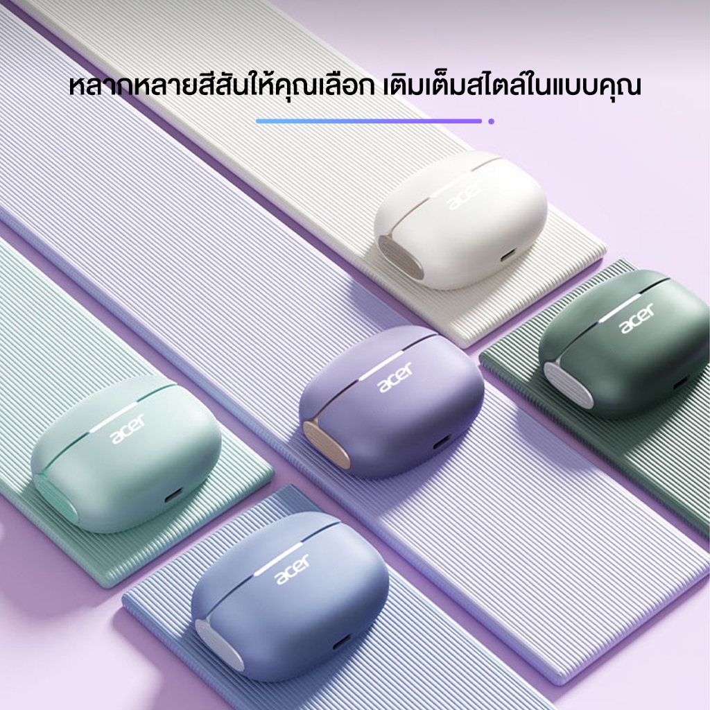 Acer  หูฟังบลูทูธไร้สาย น่ารัก สวมใส่บาย เสียงดี เบสแน่น ดูหนัง ฟังเพลงได้นาน รับประกัน18เดือนAHR155 - 6