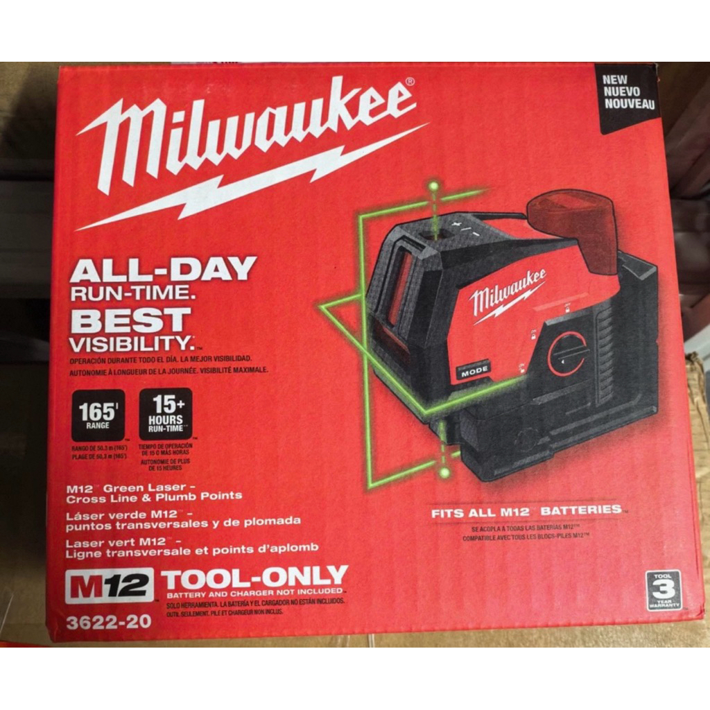 เลเซอร์ 4 เส้น Milwaukee M12 3622 ของใหม่