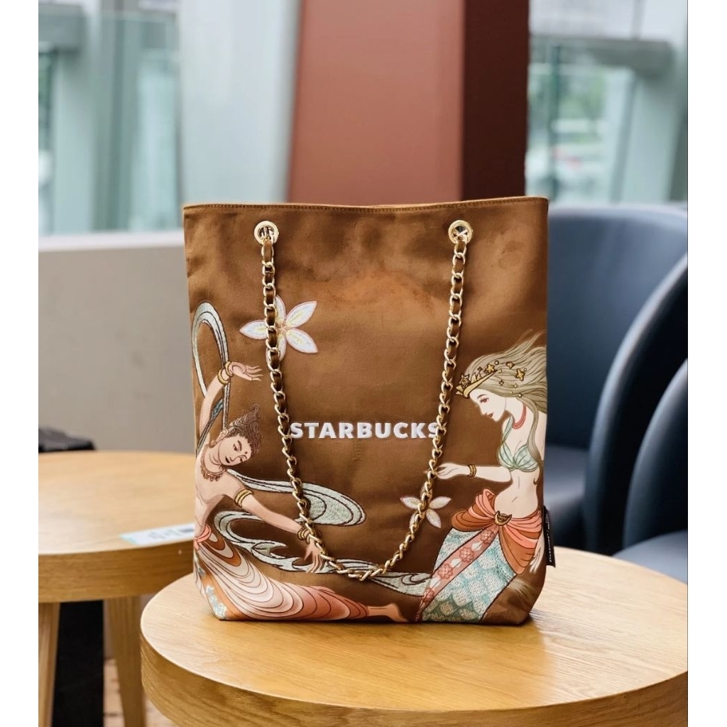 พร้อมส่งจากกทม.⭐️Starbucks China 2025⭐️ Dunhuang Siren Mermaid Hand Bag