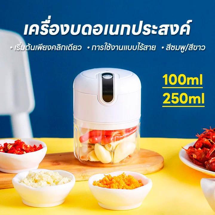 เครื่องปั่นกระเทียม 150/250ML ไร้สาย พริก USB ปั่นละเอียดบดเนื้อ บดกระเทียมไฟฟ้า
