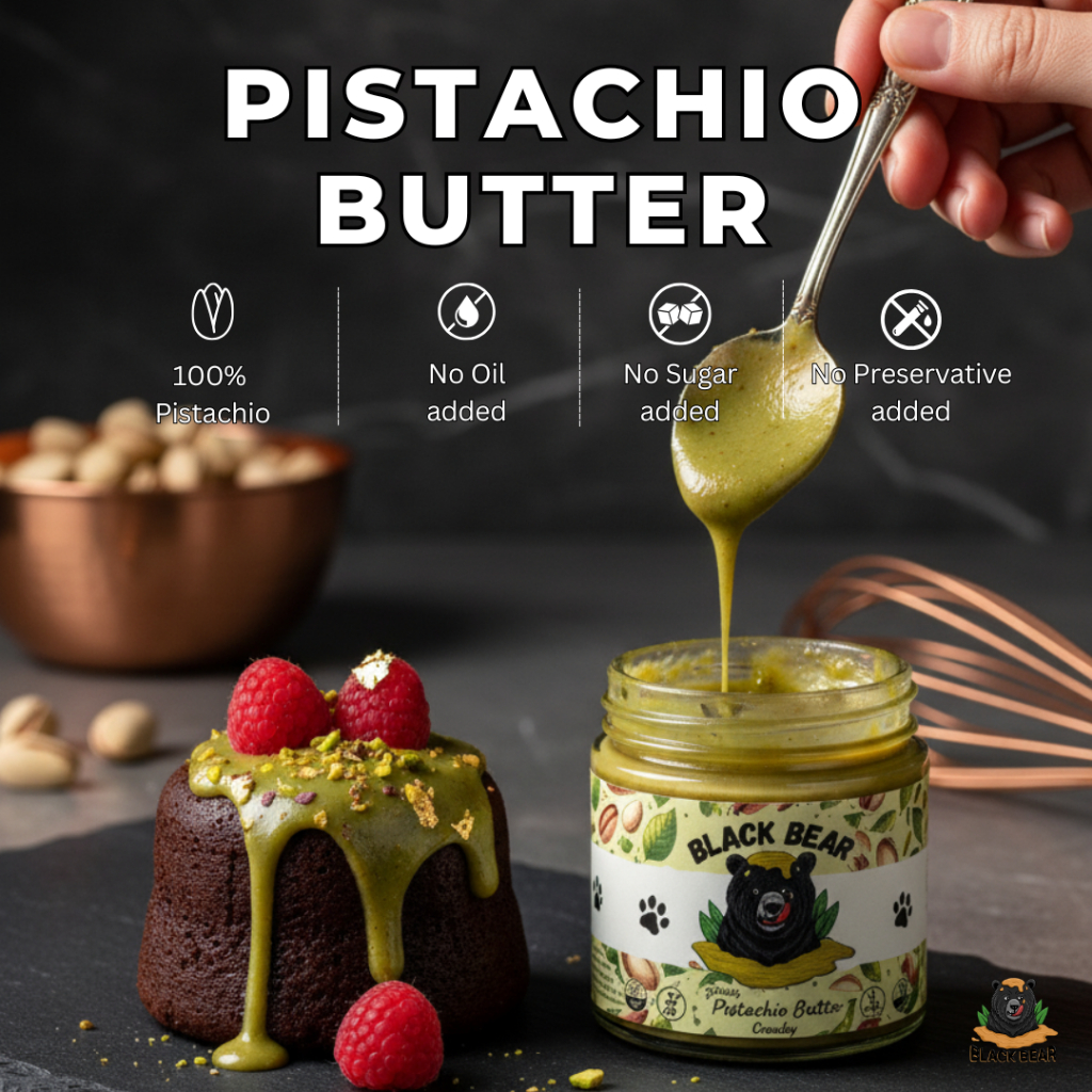 เนยถั่วพิสตาชิโอ แบล็กแบร์ ขนาด 200 กรัม BlackBear Pistachio Butter 200g