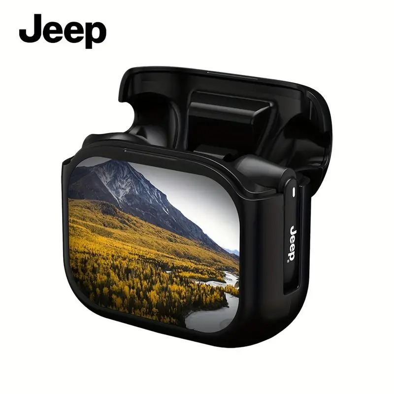 Jeep EW113 TWS Wireless Earbuds with Smart Touch Screen, Wireless Sports Headphones, USB-C Charging