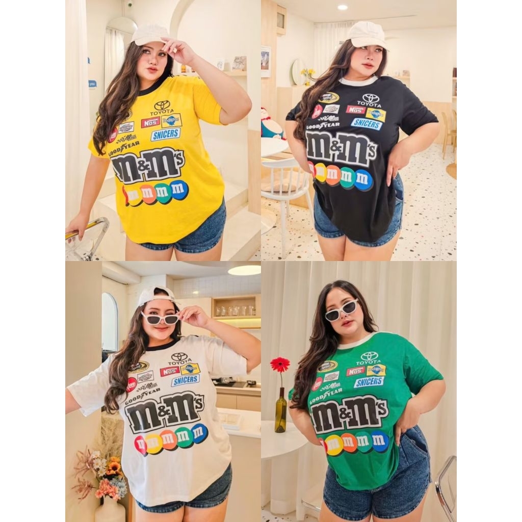 เสื้อยืดบิ๊กไซส์ลายM.Mสุดฮิต ไซส์ใหญ่ อก 38-62 นิ้ว