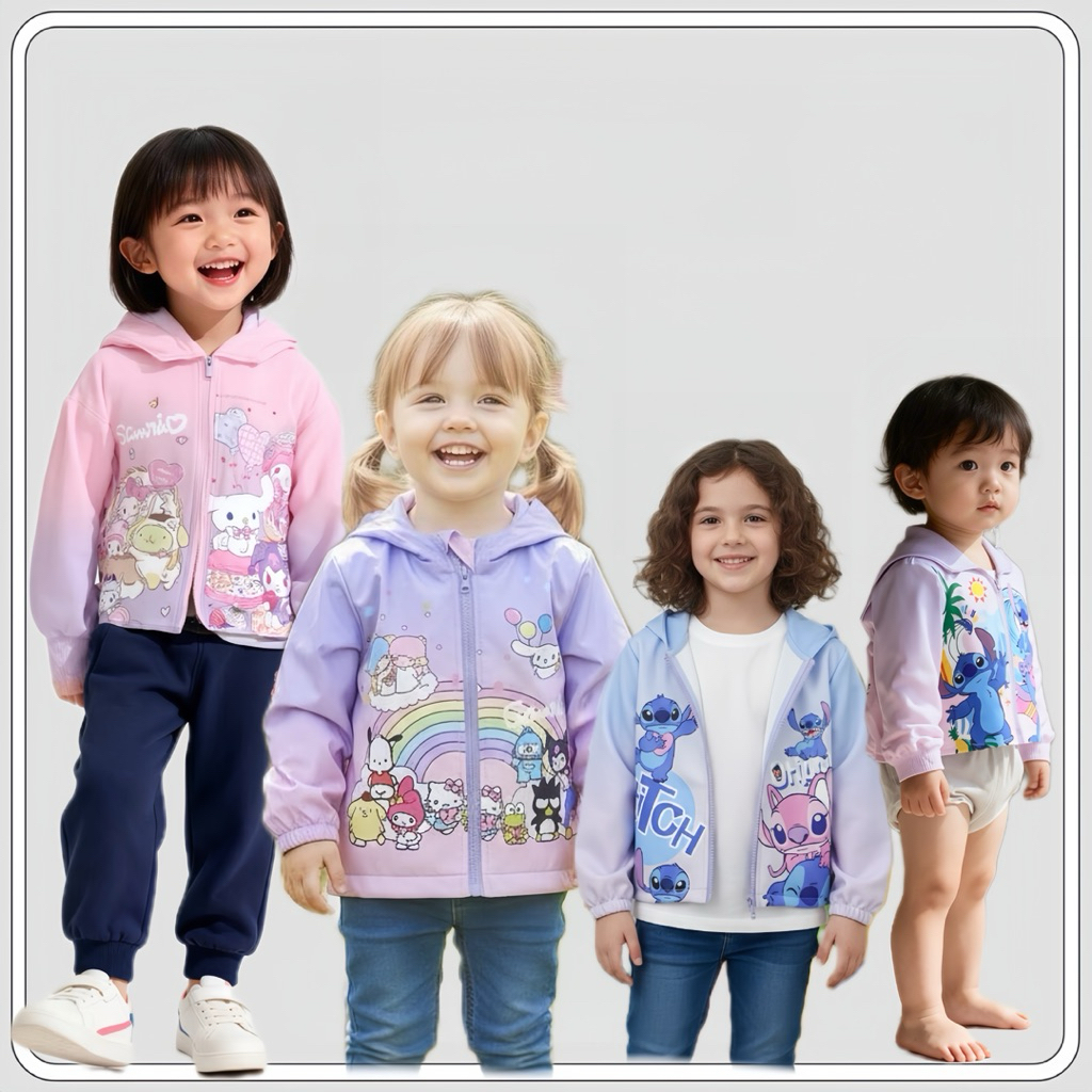 MC118 พร้อมส่ง เสื้อแขนยาวแจ็กเก็ตลูกสาว มีฮู้ด ลายการ์ตูนน่ารัก เสื้อคลุมเด็กน่ารัก สไตล์เกาหลี