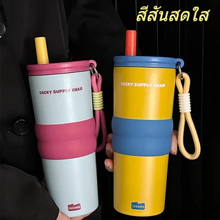 【ONDA】24oz/700ml แก้วเก็บความเย็น จุขนาดใหญ่ 316 สแตนเลส พร้อมหลอด แก้วกาแฟ ศเซรามิคไลเนอร์