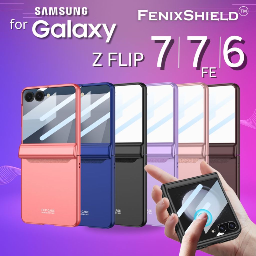 (ส่งทันที) เคส พร้อมฟิล์มกระจก FenixShield [ FNS005 ] สำหรับ Samsung Galaxy Z Flip7 / Flip7 FE / Flip6 / Flip5