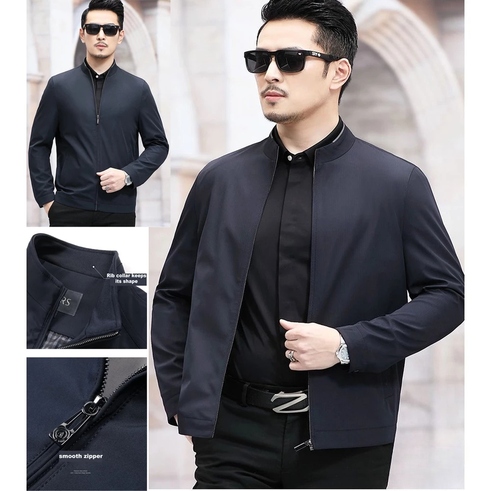 ZITY ชุดสูทกึ่งแจ็คเก็ตแบบเป็นทางการพร้อมเสื้อคลุมแขนยาว มีปกและคอจีน เหมาะสำหรับใส่ไปทำงานหรือโอกาสทางการ