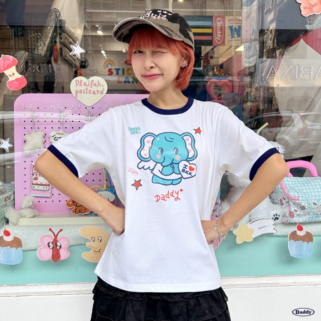 DADDY | Kwanjai T-shirt เสื้อยืด สกรีนลายลายช้าง Kwanjai สุดน่ารัก ราคา ถูกที่สุด ดีลบีเคเค แกลเลอรีภาพที่ 4