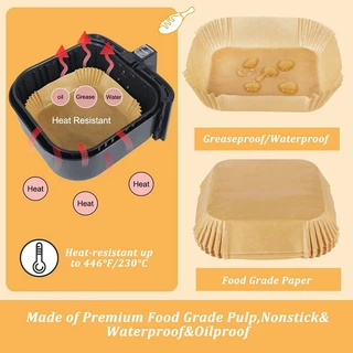 air fryer paper 50 ชิ้น/100ชิ้น กระดาษรองหม้อทอดไร้น้ำมัน แผ่น รอง หม้อทอดไร้น้ำมัน