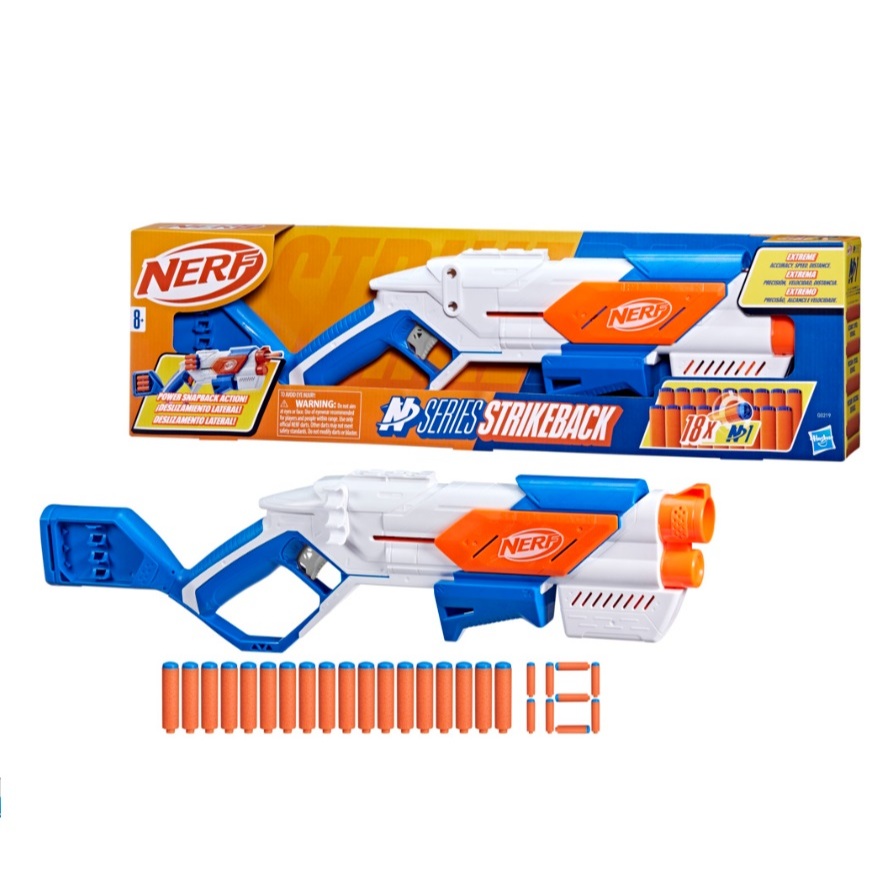 NERF STRIKEBACK BLASTER (N-Series) ปืนเนิร์ฟรุ่นใหม่! ยิงแม่น มีที่เก็บกระสุนสำรอง 12 ลูก