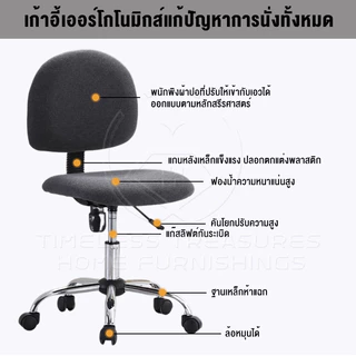 EchoCraft เก้าอี้ทำงาน เก้าอี้คอม ไม่มีที่วางแขน นั่งสบายและไม่เปลืองพื้นที่มาก ใช้ในพื้นที่ขนาดเล็ก