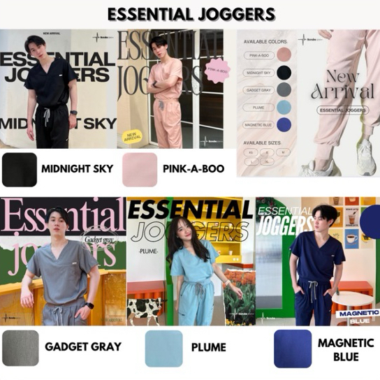 ชุดสครับขาจั๊ม (ไม่ปักชื่อ) Scrubs STAT รุ่น Essential Joggers ชุดหมอ แพทย์ พยาบาล คลินิก