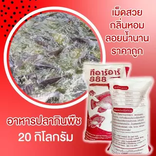 TRR 888 อาหารปลากินพืช ทีอาร์อาร์ เม็ดใหญ่ โปรตีน 15.5% อาหารปลานิล ปลาชะโด ปลาบึก ปลาสวาย ขนาด 20 kg.