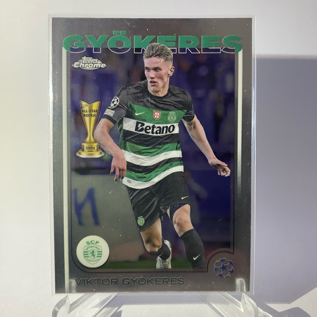 การ์ดนักฟุตบอล VIKTOR GYOKERES, SPORTING, TOPPS ALL-STAR ROOKIE, TOPPS CHROME 2025
