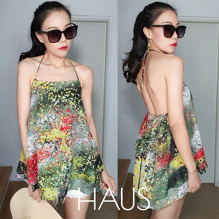 เสื้อสายเดี่ยวชีฟองทรง2ชั้นสายผูกปรับความยาวได้เอง ออกแบบสาย…