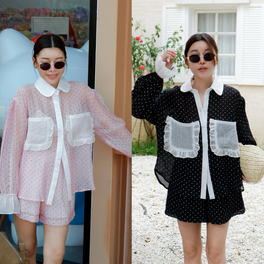 D06 🌞SET เสื้อเชิต+กางเกงขาสั้น🌞