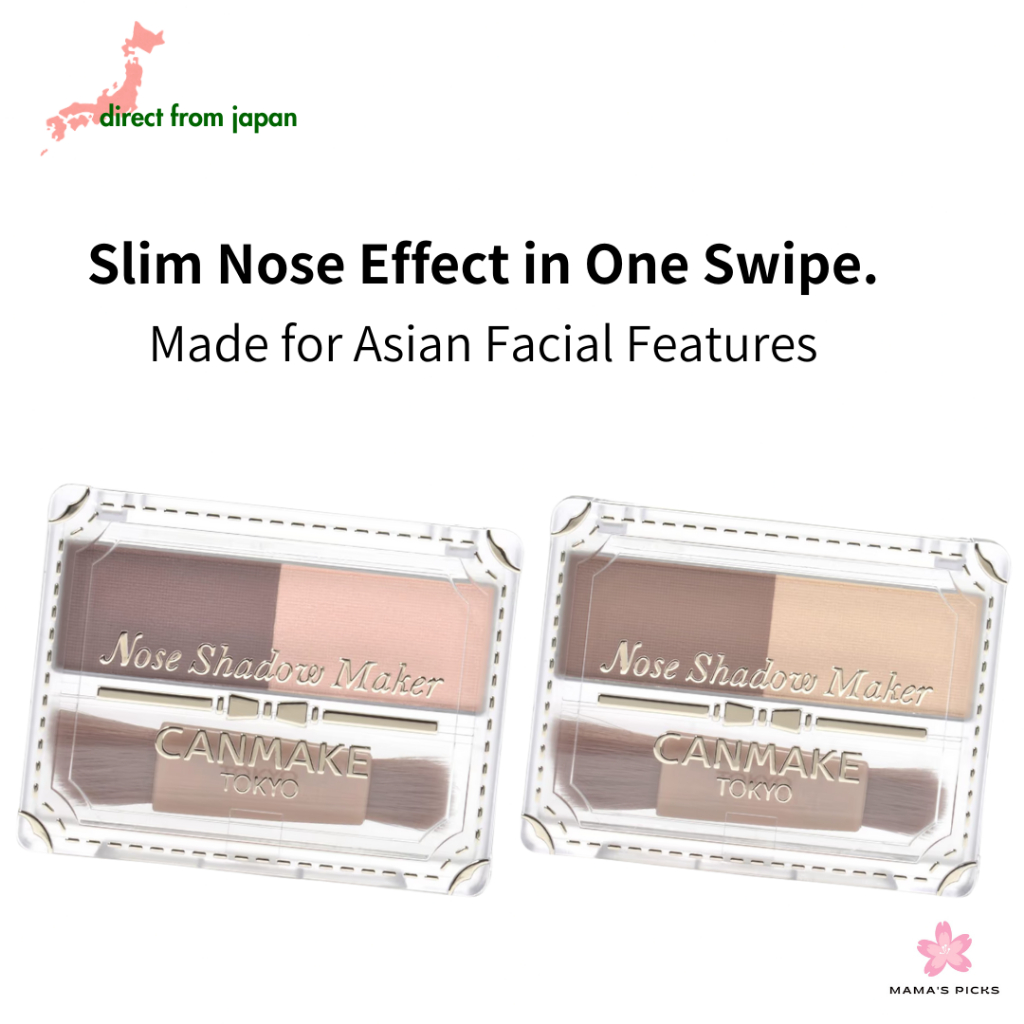 【Direct From Japan】CANMAKE Nose Shadow Maker – Nose Contour & Highlight Palette – 01/02 Shade Option